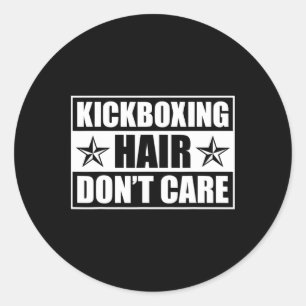 Grappige Kickboksen Kunst Voor Mannen Vrouwen Kick Ronde Sticker