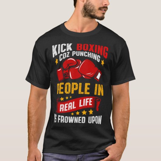Grappige kickboksen t-shirt (Voorkant)