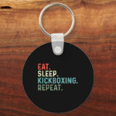 Grappige Kickboxers Eten Slaap Kickboksen  Sleutelhanger (Voorkant)