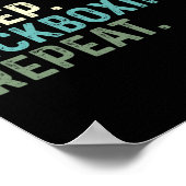 Grappige Kickboxers Eten Slapen Kickboksen Poster (Hoek)