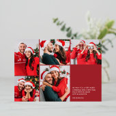 Grappige kijk op ons 5 foto collage Kerstmis Folie Feestdagenkaart (Staand Voorkant)