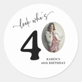 Grappige 'Kijk Wie 40 Is' Stijlvolle 40e Verjaarda Ronde Sticker
