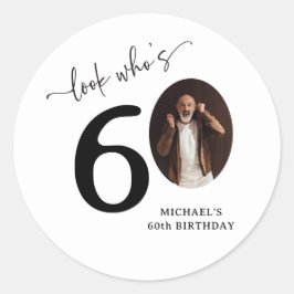 Grappige 'Kijk Wie 60 Is' Stijlvolle 60e Verjaarda Ronde Sticker