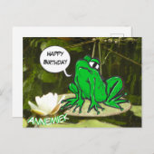 Grappige kikker aangepaste tekst Gefeliciteerd kaa Briefkaart (Voorkant / Achterkant)