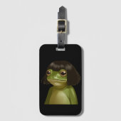 Grappige kikker bob kapsel meme kikkers dierliefhe bagagelabel (Voorkant (verticaal))