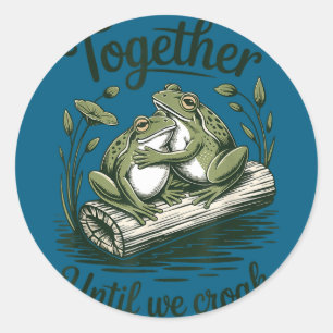 Grappige kikker bruid & bruidegom huwelijksreis st ronde sticker