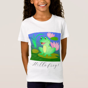Grappige kikker, cartoon illustratie t-shirt