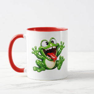 Grappige kikker cartoonillustratie mok