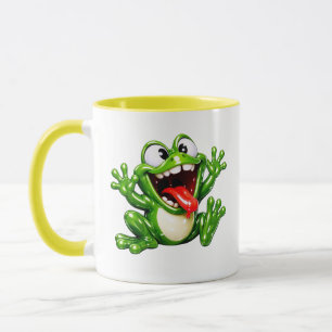 Grappige kikker cartoonillustratie mok