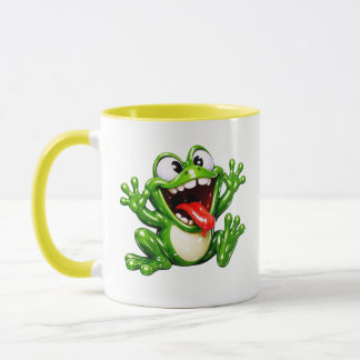 Grappige kikker cartoonillustratie mok