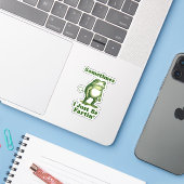 Grappige Kikker Citaten Sticker (Laptop met iPhone)