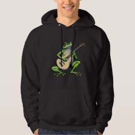 Grappige kikker die gitaar speelt hoodie