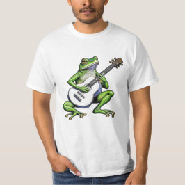 Grappige kikker die gitaar speelt t-shirt