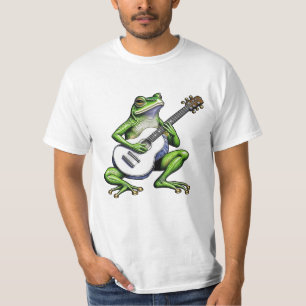 Grappige kikker die gitaar speelt t-shirt