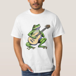 Grappige kikker die gitaar speelt t-shirt
