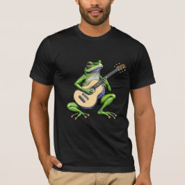 Grappige kikker die gitaar speelt t-shirt