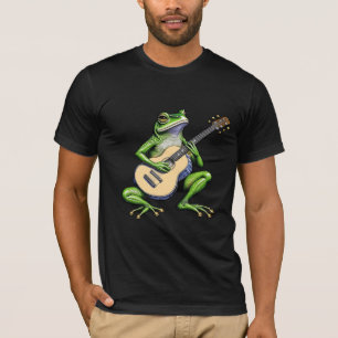 Grappige kikker die gitaar speelt t-shirt