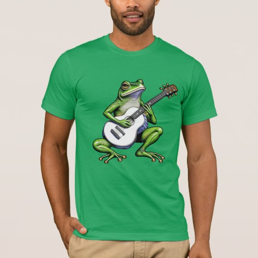 Grappige kikker die gitaar speelt t-shirt (Voorkant)