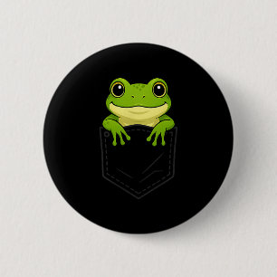 Grappige kikker die in Cket gluurt Dierenliefhebbe Ronde Button 5,7 Cm