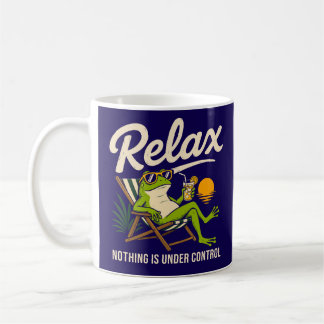 Grappige kikker die ontspant koffiemok