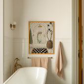 Grappige kikker douche badkamer poster
