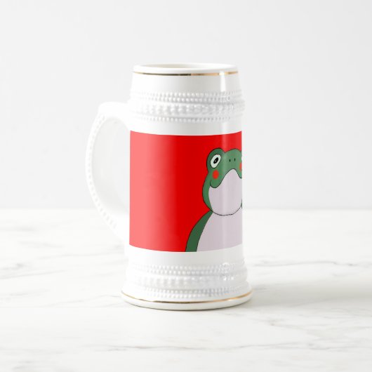 Grappige kikker Duitse Beer Stein Mok (Voorkant links)