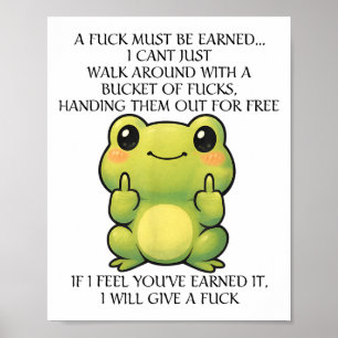 Grappige kikker Een FCK moet verdiend worden Ik ka Poster