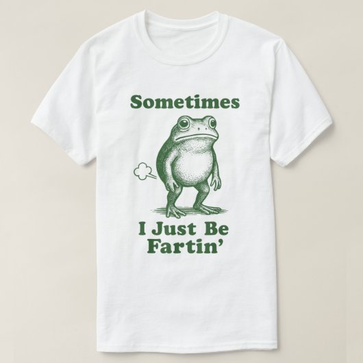 Grappige kikker furzende meme ontwerp t-shirt (Design voorkant)