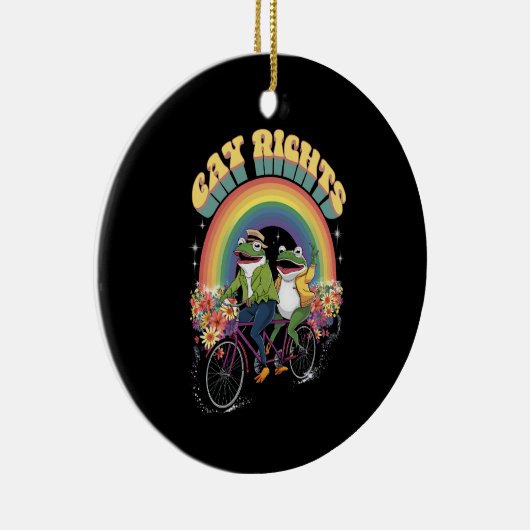 Grappige Kikker Gay Rechten LGBT Rainbow Pride Maa Keramisch Ornament (Rechts)