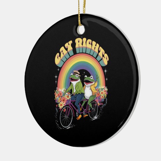 Grappige Kikker Gay Rechten LGBT Rainbow Pride Maa Keramisch Ornament (Links)