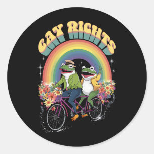 Grappige Kikker Gay Rechten LGBT Regenboog Pride M Ronde Sticker