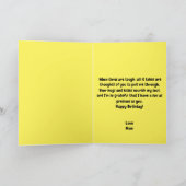 Grappige kikker gele zoon 30e verjaardag kaart (Binnen)