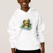 Grappige kikker hoodie voor jongens - Ribbit Fun! (Voorkant)
