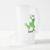 grappige kikker-ik heb bier-1 nodig matglas bierpul (Voorkant rechts)