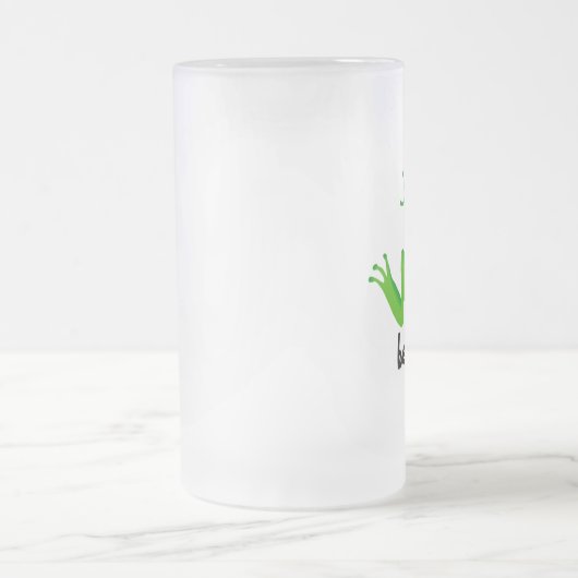 grappige kikker-ik heb bier-1 nodig matglas bierpul (Center)