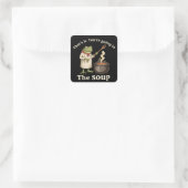 Grappige kikker je gaat naar de soep Cottagecore  Vierkante Sticker (Tas)