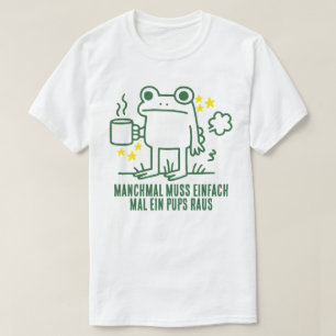 Grappige Kikker Koffie Boerenpups Meme T-shirt