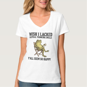 Grappige kikker Kritisch denken Sarcasme Humor Quo T-shirt