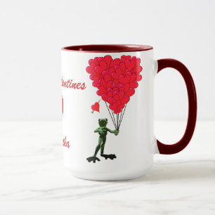 Grappige kikker & liefde hart Valentijnse Mok
