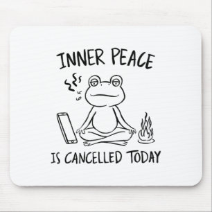 Grappige Kikker Meditatie Yoga Meme Naïeve Kunst I Muismat