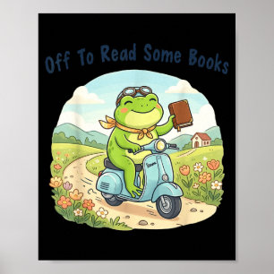 Grappige kikker meme gaat enkele boeken lezen lief poster
