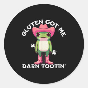Grappige Kikker Meme Gluten Heeft Me Verdomme Glut Ronde Sticker
