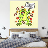 Grappige Kikker Meme Satire – Verenigde Staten van Canvas Afdruk (Insitu (Slaapkamer))
