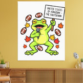 Grappige Kikker Meme Satire – Verenigde Staten van Canvas Afdruk (Insitu (Woonkamer))