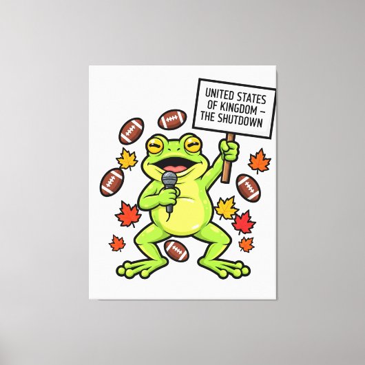 Grappige Kikker Meme Satire – Verenigde Staten van Canvas Afdruk (Voorkant)