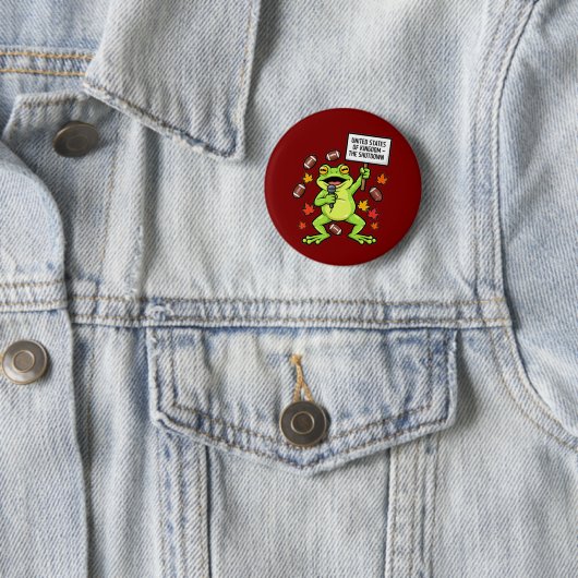 Grappige Kikker Meme Satire – Verenigde Staten van Ronde Button 5,7 Cm (In situ)