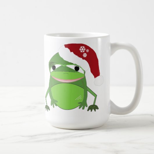 Grappige kikker met een kerstmuts koffiemok (Rechts)