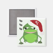 Grappige kikker met een kerstmuts magneet (Voorkant / Achterkant)
