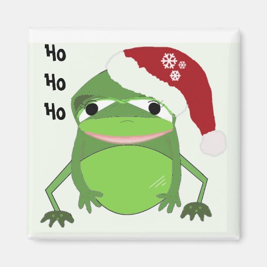 Grappige kikker met een kerstmuts magneet (Voorkant)