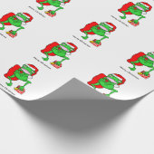 Grappige kikker met een rood Santa Claus Pet Cadeaupapier (Hoek)